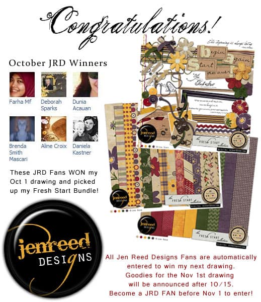 Jen Reed Designs October Facebook Winners