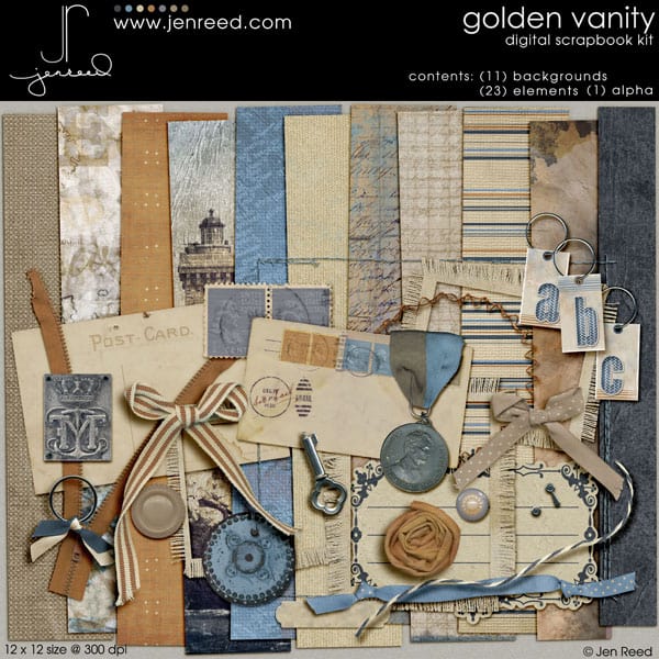 Golden Vanity Digital Scrapbook Kit